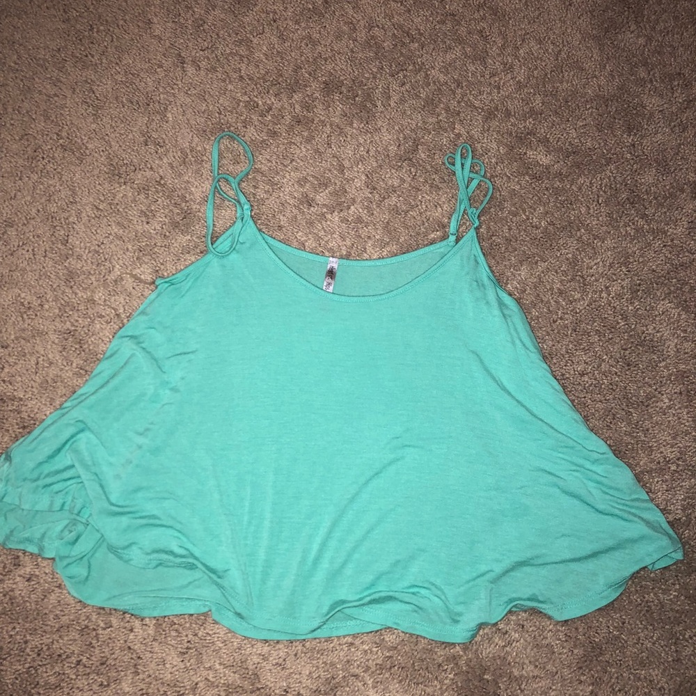 aqua/blue blouse tank top